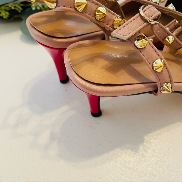 Rivet Studded Point Toe Heels - Picture 6 of 10